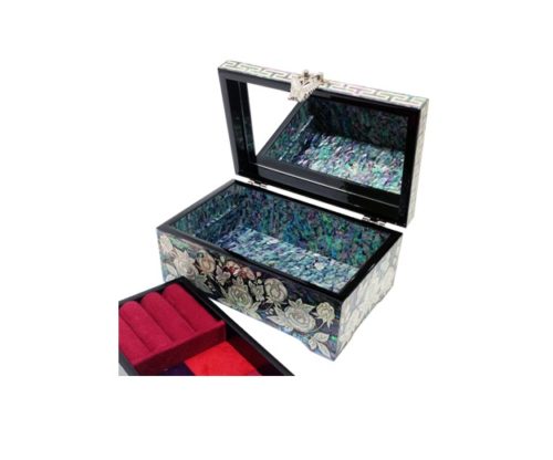 Double Cranes & Peonies Jewelry Box - Image 5