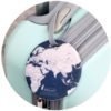 [Indigo Story] World Map Bag Tag - Indigo - Image 2