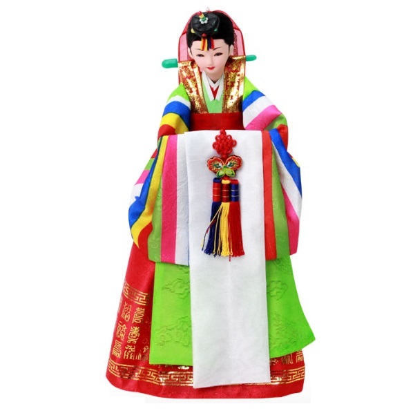 Korean Traditional Handicraft Hanbok Dolls Wedding 14" Collectible Figure Gift 