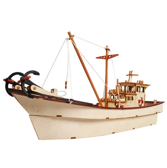 Miniature Boat Model Fishing Ship Toys Figurine DIY Crafts Tabletop Desk Decors