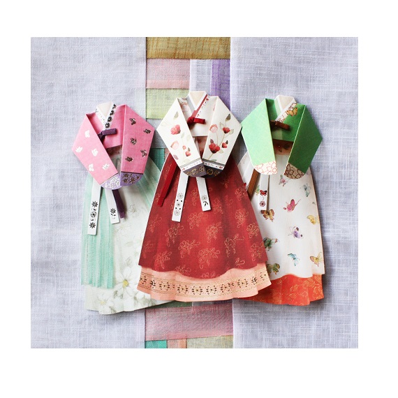 Korean Hanbok Card - Korean Traditional Clothes Shape Special Card