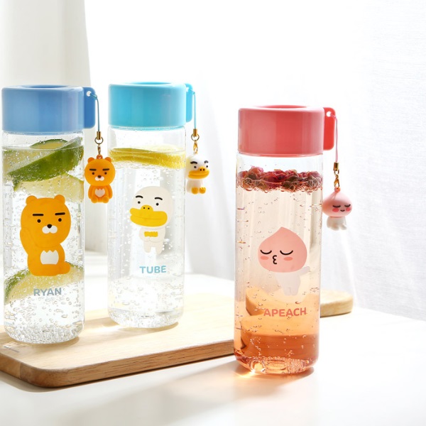 KAKAO Friends APEACH Picnic Silicone Handle Water Bottle 500ml Original BPA Free 