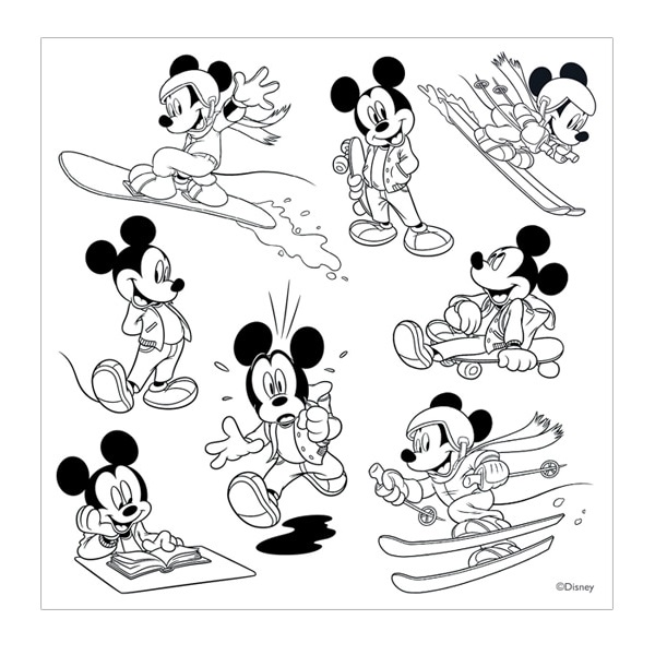 schade Flikkeren Kaarsen Disney] Cut-out Sticker Pack - Black & White Mickey - Arts & Crafts Korea