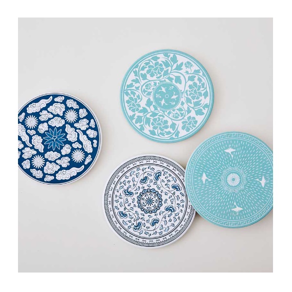 NMK] Ceramic Traditional Pattern Coaster - Arts & Crafts Korea